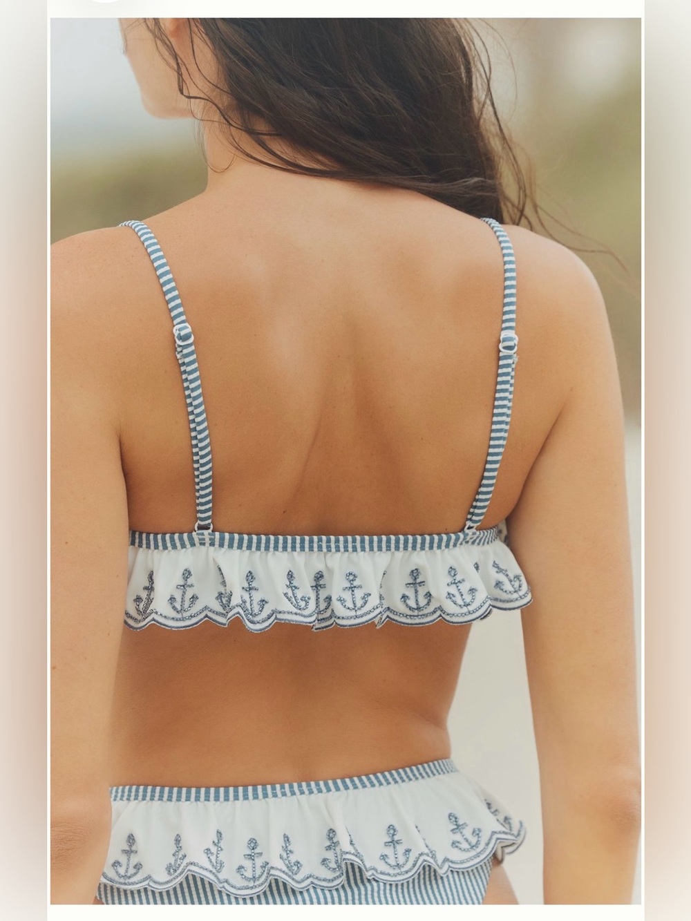 For Love & Lemons Ruffle Hem
Bikini Top | Blue Stripe | Sailor | medium | NWT - Picture 3 of 6